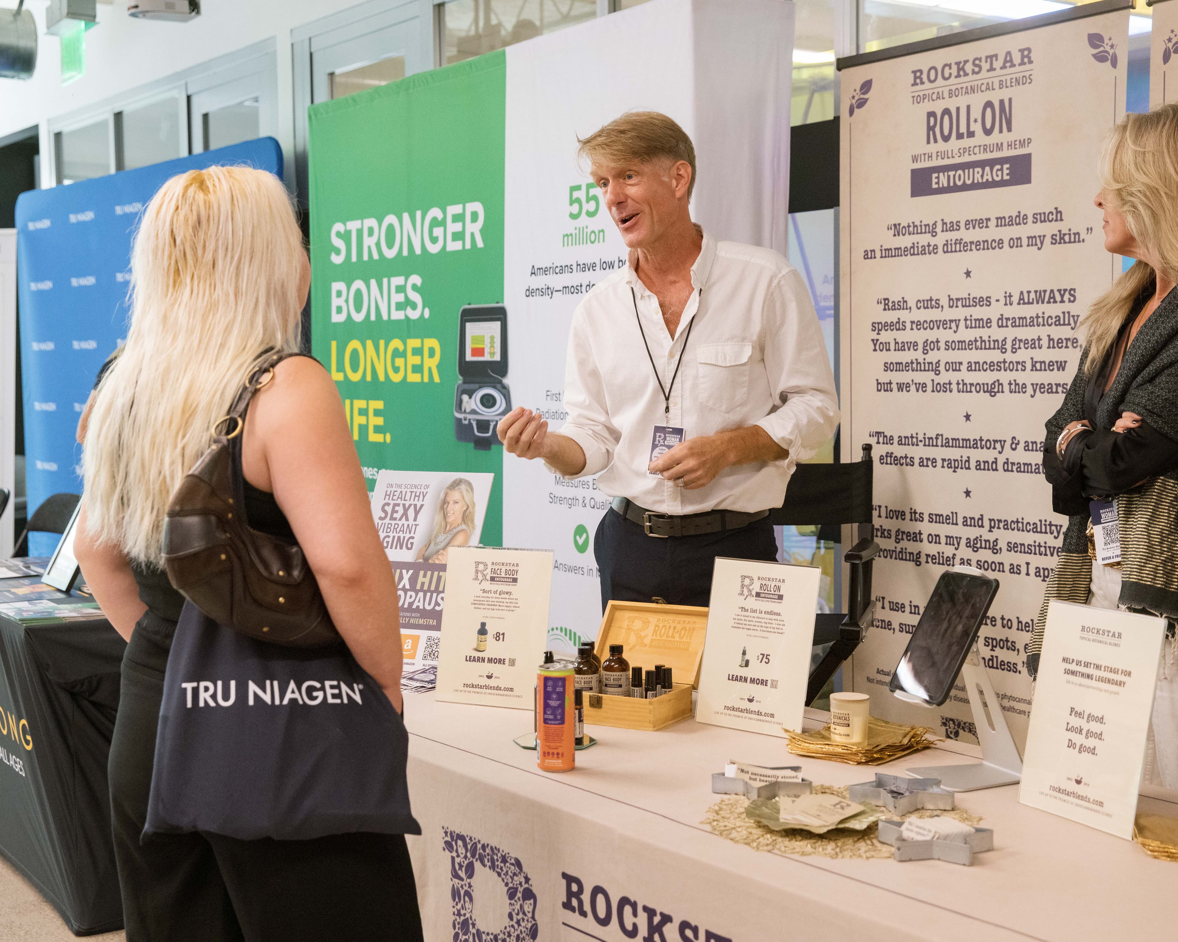 Vendor booth conversation